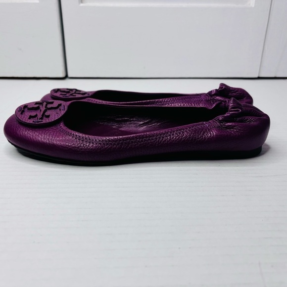 TORY BURCH Purple Leather Reva Ballet Flats Size 6 - Picture 3 of 7